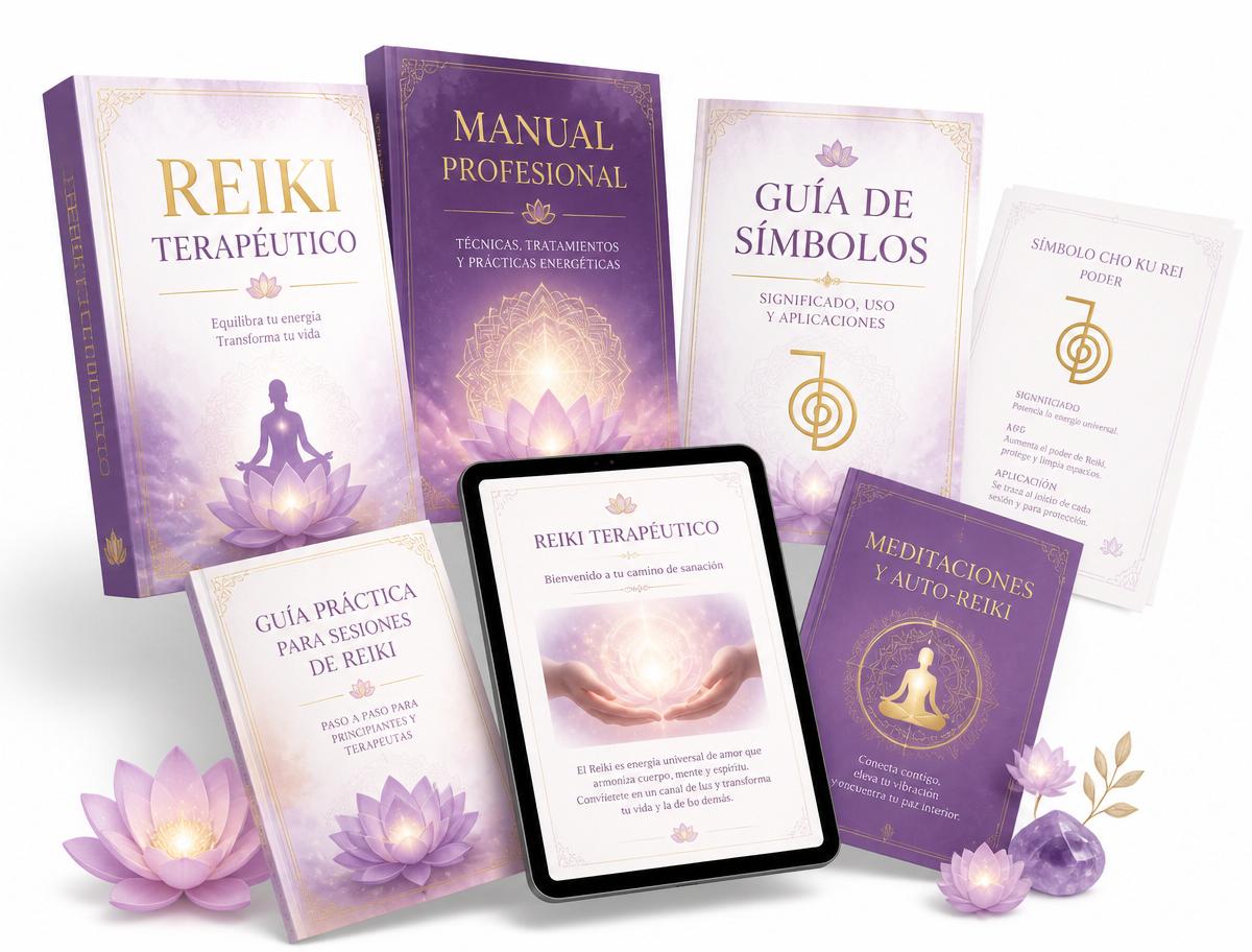 Colección completa de ebooks y guías del Pack Profesional de Reiki Terapéutico